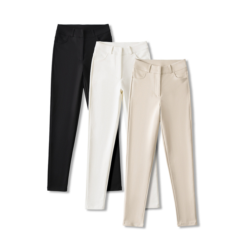 Pure Desire Style 25 Spring and Autumn New Women's Slim Straight Leg Pants High Waist Slim Solid Color Tummy Control Hip Lifting Skinny Pencil Pants