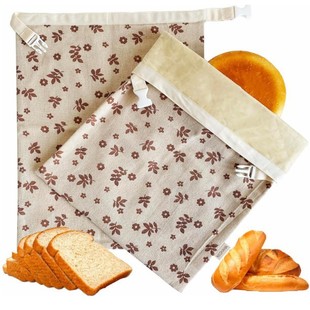 Beeswax bread bag cotton and linen socket washable linen maple leaf beeswax preservation bread bag fruit bag food grade