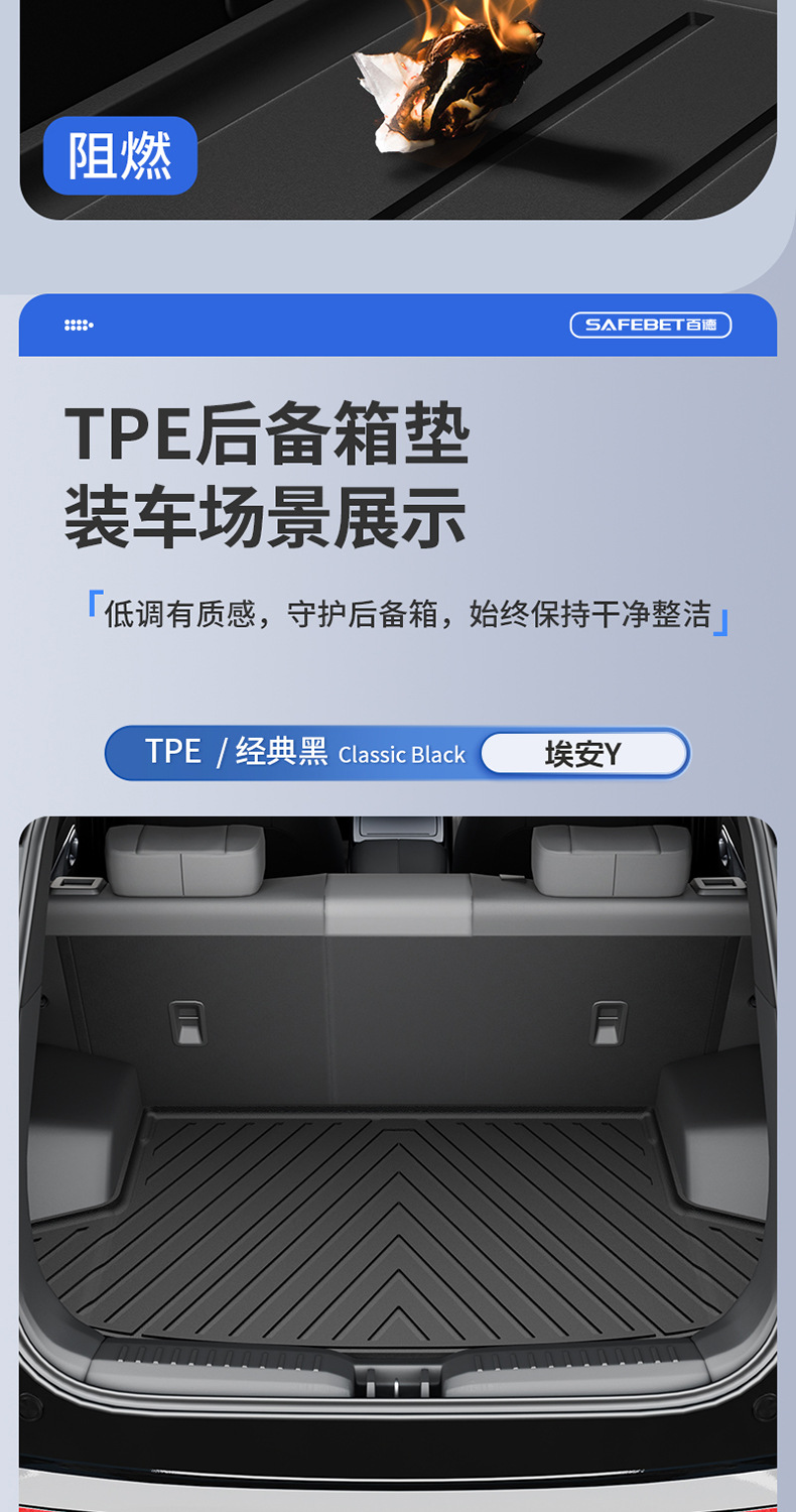 Suitable for GAC Aion UT/UT super RT Y/Y PLUS i60 special TPE car trunk mat