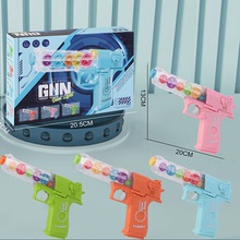 跨境直供兒童電動手槍齒輪轉動燈光音樂新品槍模仿齒輪動贈品玩具