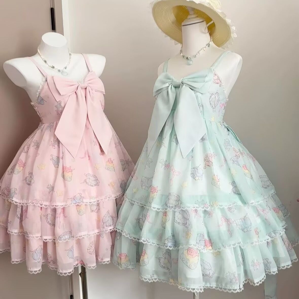 甜心小贝 夏季Lolita甜美可爱蝴蝶结jsk连衣裙显瘦蓬蓬蛋糕短裙