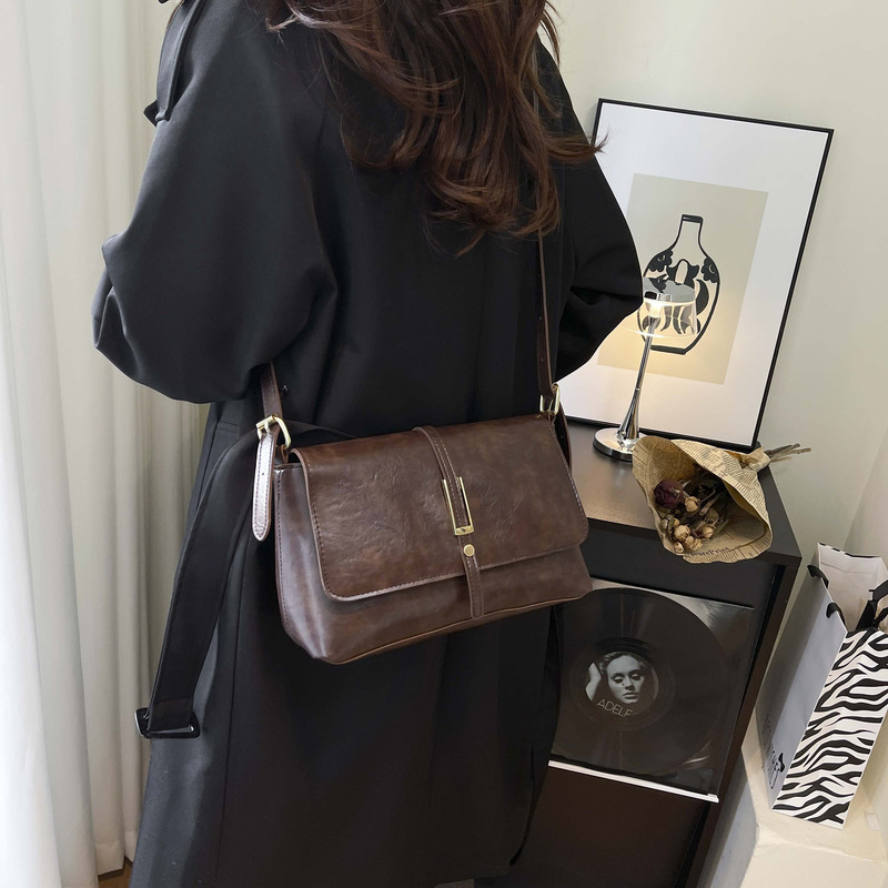 Cross-Border Fashion Simple Large Bag for Women 2025 Spring New Trendy Stylish Shoulder Underarm Bag Popular Crossbody Bag