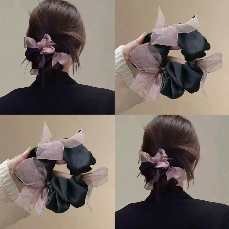 Zhao Lusi Style Organza Handmade Bow Hair Tie for Girls, Enhances Hair Volume, New Hair Rope