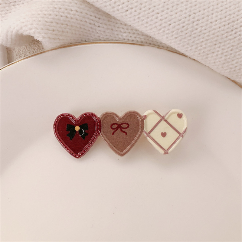 Nuevo amor arco pato boca clip de cabello dulce corazón de la niña libre frente frente frisa lateral clip de cabello roto tocado
