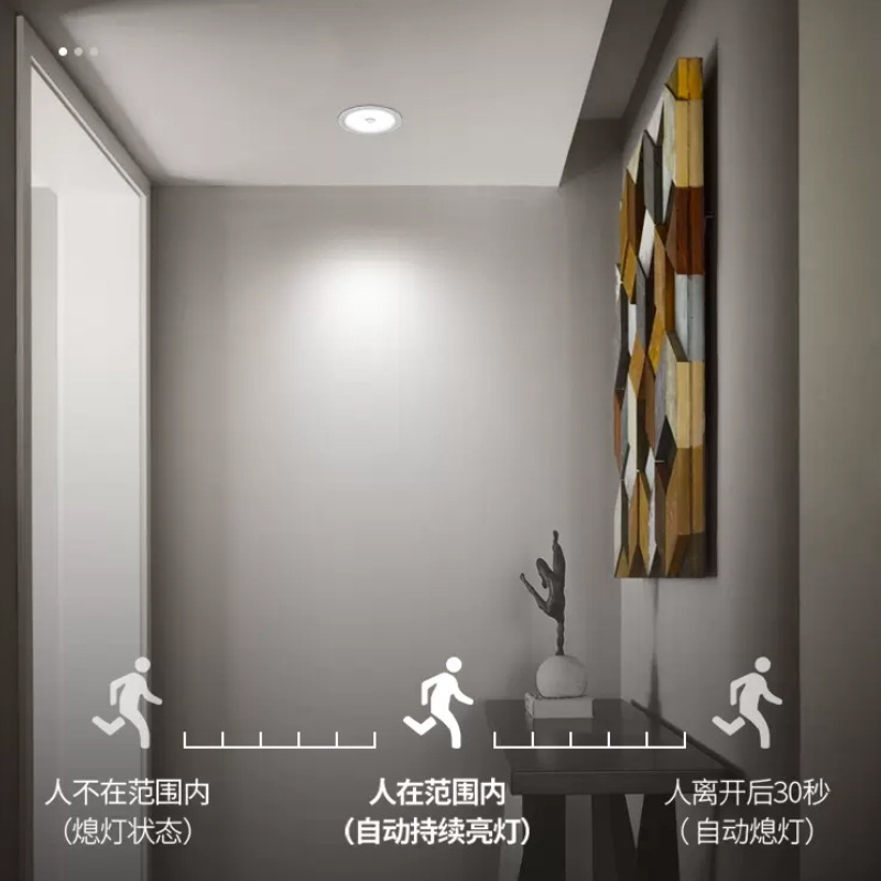 Cuerpo inducción led downlight hogar lámpara de techo incorporado radar inteligente hogar infrarrojo pasillo proyector proyecto