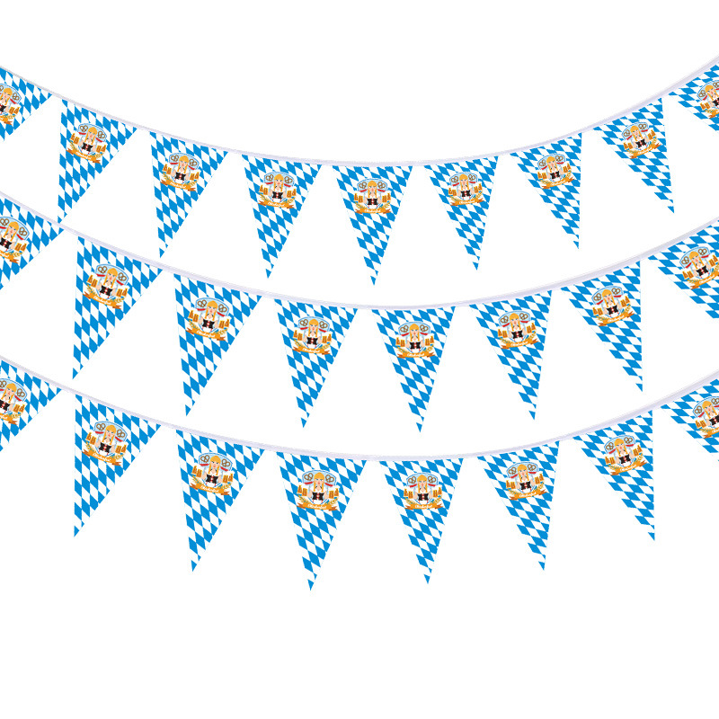 Banderas triangulares transfronterizas, pequeñas banderas coloridas, banderas rectangulares personalizadas para la Copa Mundial, decoración para exteriores, banderas de cuerda para la Fiesta de la Cerveza Alemana