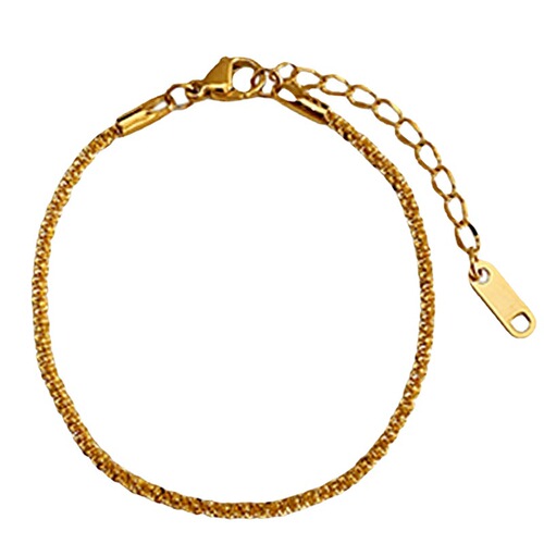 2024 new trendy niche design titanium steel anklet women's high-end 18K gold personalized baby's breath necklace