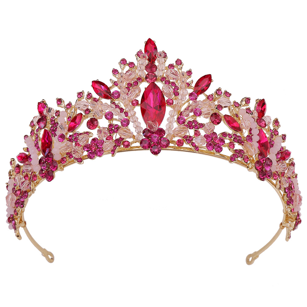Wedding Occasion Alloy Material Bridal Crown Alloy Inlay Artificial Crystal Rhinestones Crown