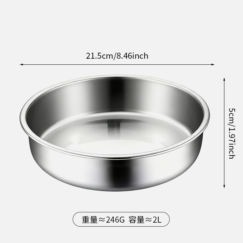 Huevo al vapor cuenco de sopa de acero inoxidable cuenca de borde redondo agua casera de cocina de cocina de postre caja de cocina de cocina al vapor cuenco comercial