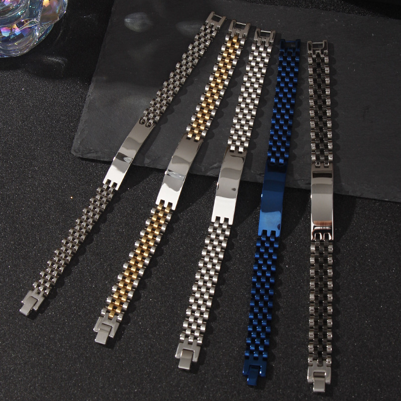 Brazalete de acero inoxidable L2L4 correa de reloj, correa de acero original, pulsera de correa de acero sólido para hombres y mujeres