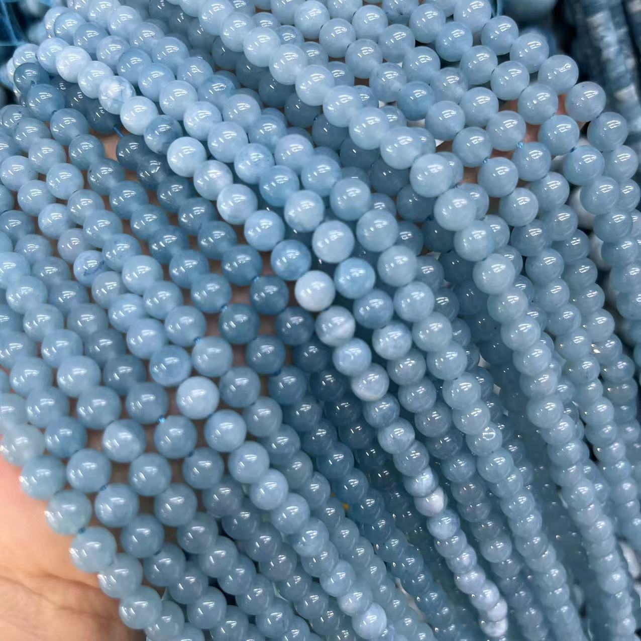 Sponge Crystal Blue Skystone 6mm light beads Blue Sky Stone Beads