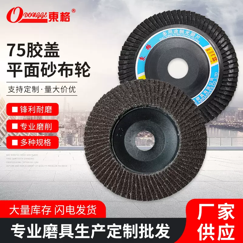 东格抛光塑盖打磨轮 网盖煅烧黑砂百叶轮 平面砂布轮100*16百叶片