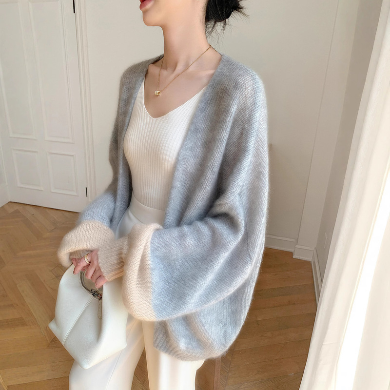 Loose and Casual Korean-Style Silk and Cashmere Knit Cardigan Thin Women's Cross-Border Autumn and Winter New Sweater Shawl Loose and Casual Korean-Style Silk and Cashmere Knit Cardigan Thin Women's Cross-Border Autumn and Winter New Sweater Shawl