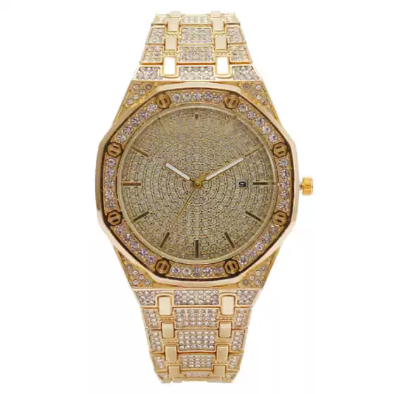 Foreign Trade Popular Fashion Octagonal Diamond Full Diamond Calendar Women's Watch Women's Watch Women's Watch Manufacturer Spot Wholesale