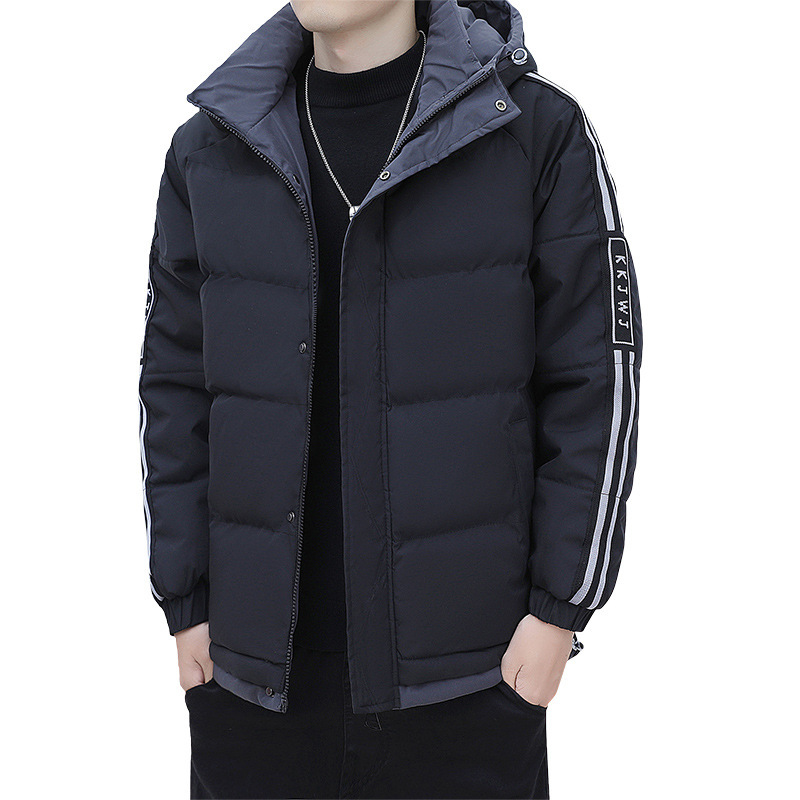 Cruzar la frontera 2023 abrigo de algodón acolchado de los hombres de invierno de los nuevos jóvenes caliente engrosada abrigo de algodón acolchado abrigo de moda con capucha al por mayor