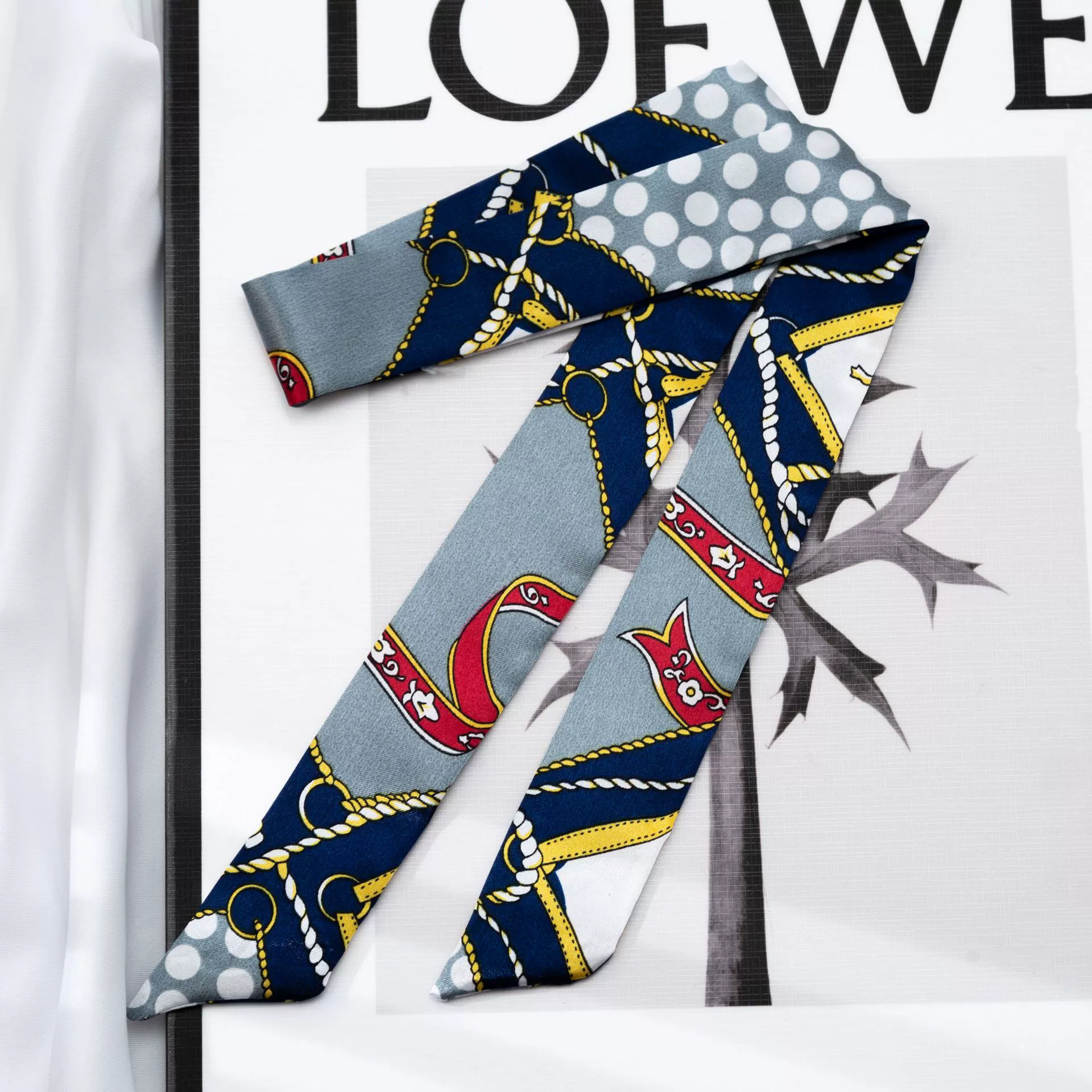 Silk Scarf Hairband (Suhang) long streamer 89×3.8 cm, lightweight gift box option