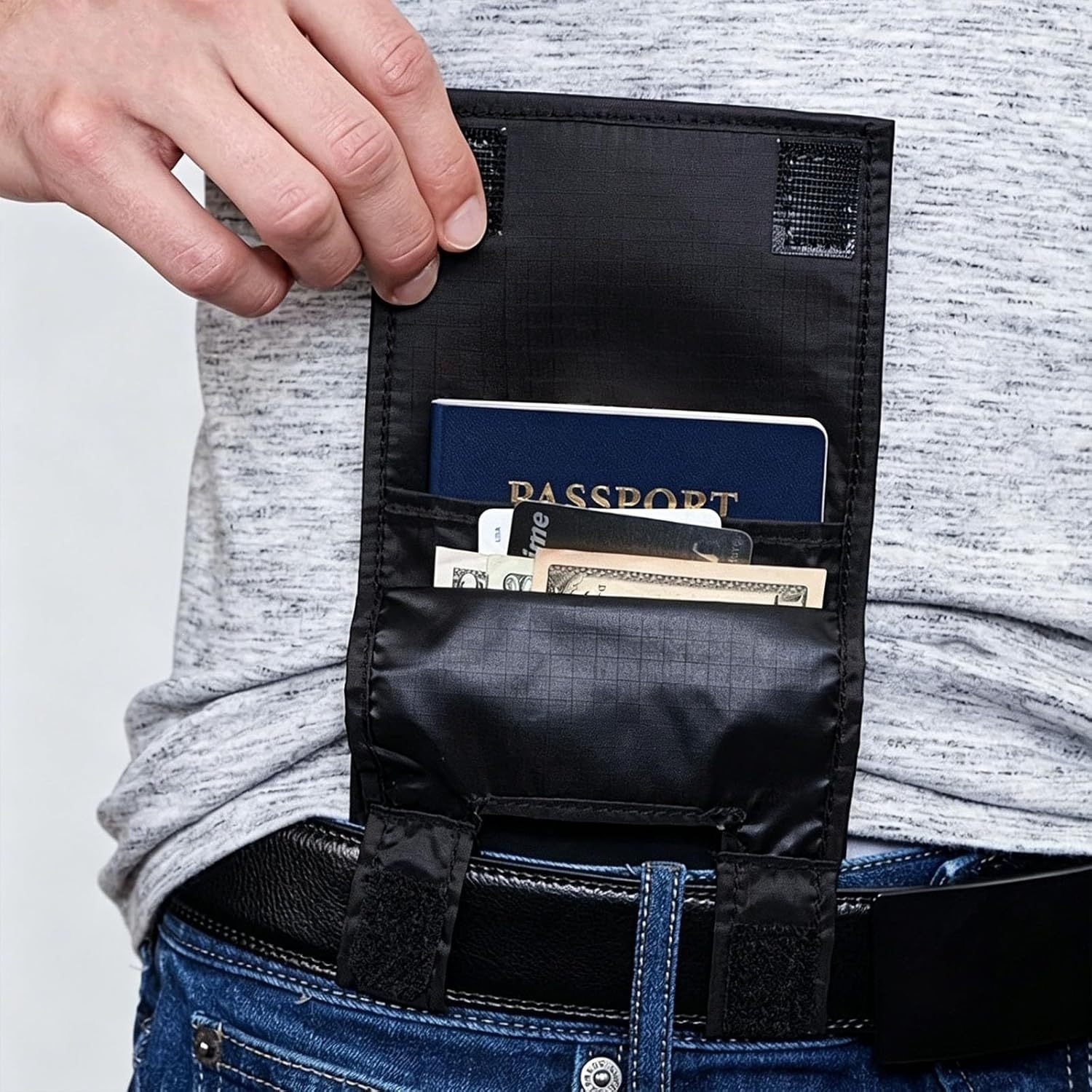 Cross-border creativo Slim Belt Wallet - Zero Bulk conveniente mini cartera de cinturón práctica