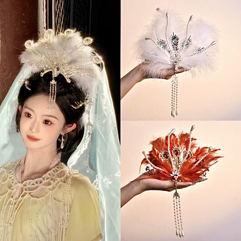 Король дочерней страны Фэн Гуань Чжэнфэн Чанъэ перья для волос Древний ветер феникс феникс