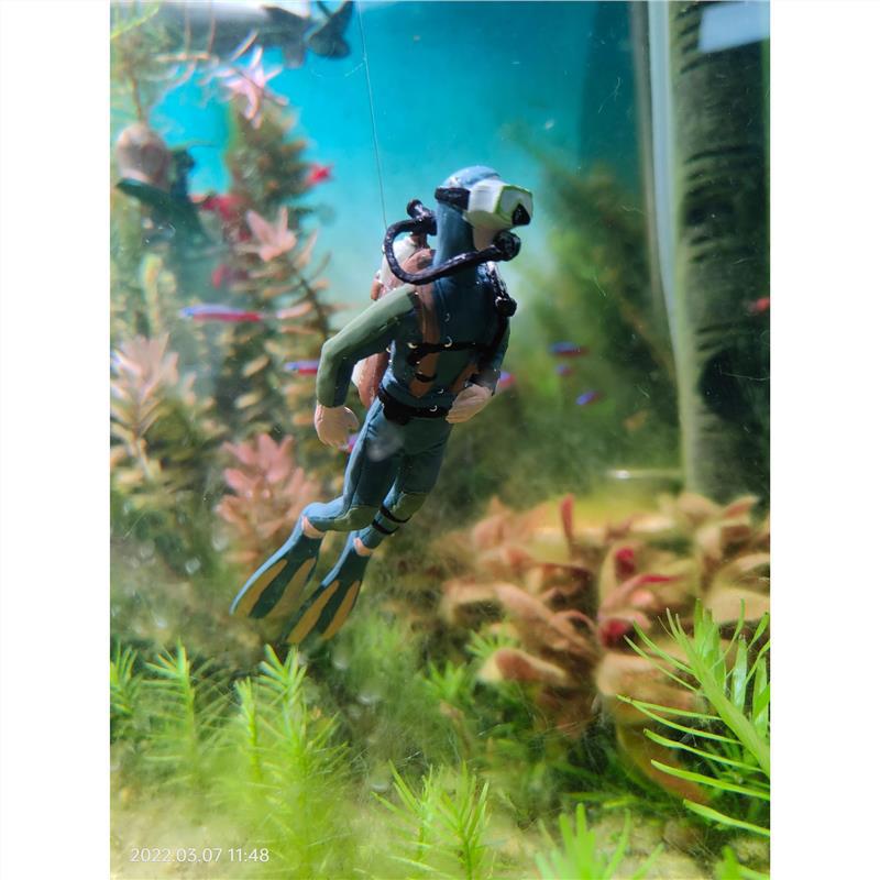 Pequeño tanque de peces decoración de paisaje decoración buzo visualización tanque de peces sala de estar pequeño paisaje decoración figura rana
