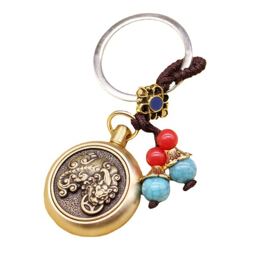 Key chain transfer money Pixiu real copper handmade travel stall brass live broadcast internet celebrity