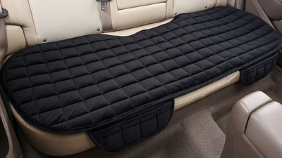 Seat cushion, seat cover — wool cushion - rear-black-universal