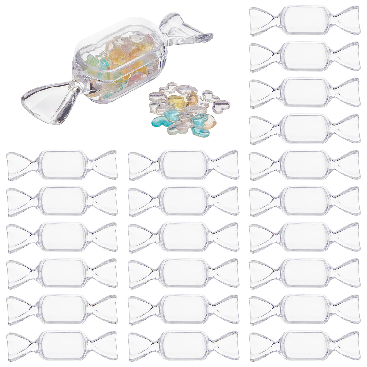 Transparent creative candy packaging box with lid PS material…