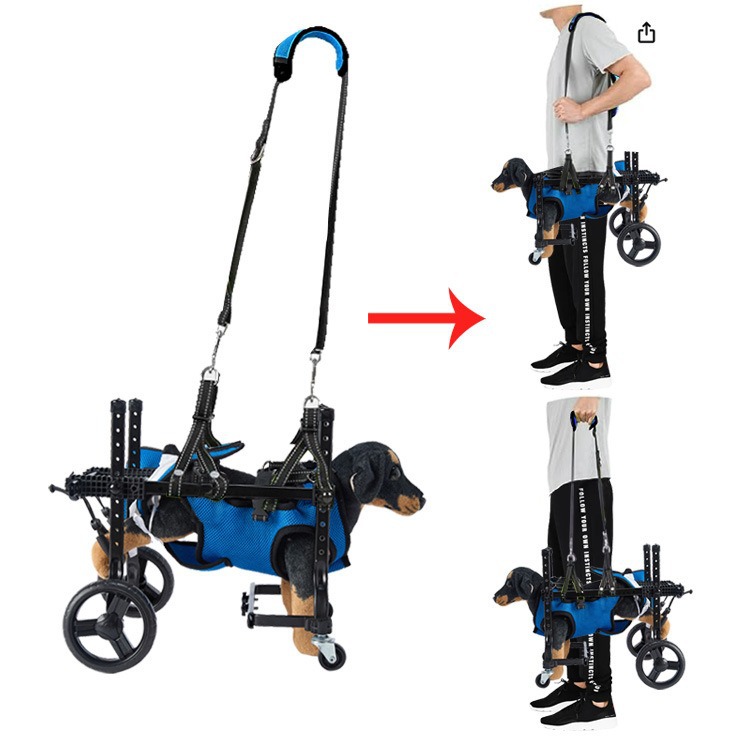 Entrenamiento de rehabilitación para perros pequeños, entrenamiento, vehículo de asistencia para caminar, asistencia en cuatro ruedas, salida móvil, vehículo portátil para discapacitados para mascotas