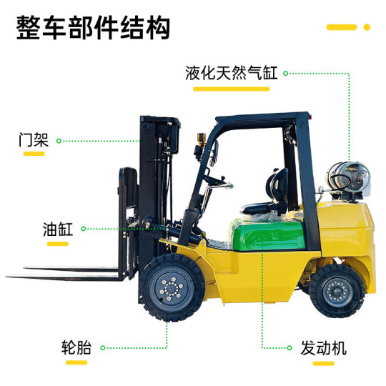 Cross-border dedicated to LPG oil and gas dual-purpose forklift warehouse handling small four-wheel forklift internal combustion stacker four-wheel forklift