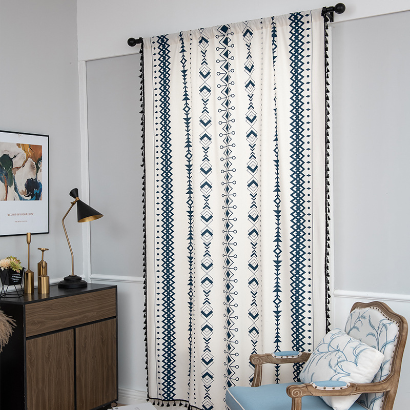 Tende da cucina stile boho in cotone e lino semi-oscuranti_voghion.com