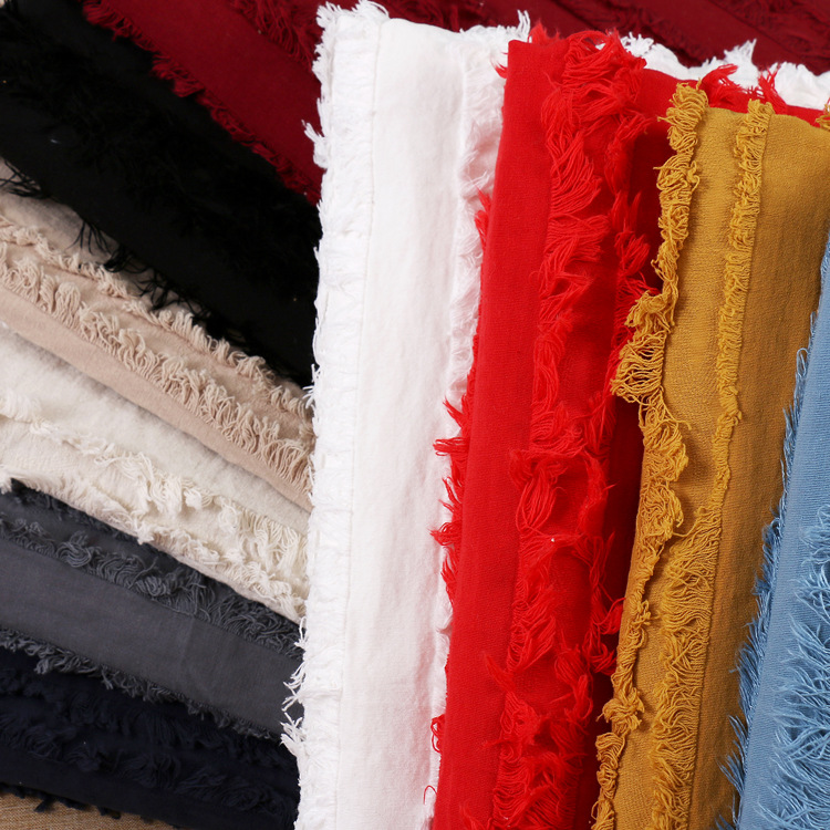 麻棉条纹剪花簇绒外套家纺抱枕面料厂家供销