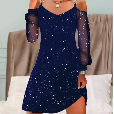 Amazon party dress cocktail dress wedding guest dress mini dress sleeve solid color mesh