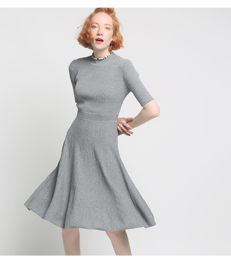 얼음 실크 QUZHU 양모 직조 여성 양모 직조 공장 가공 접이식 사이드 슬리브 스커트 스웨터 그림 샘플 작은 배치 사용자 정의