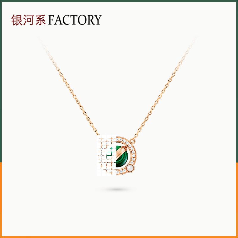 LOLA罗拉日心说项链纯铜高版本常青藤女绿松石锁骨链明星厂家货源