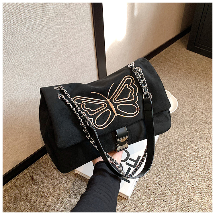 Nuova borsa a tracolla con catena monospalla di grande capacità, borsa da donna, borsa a tracolla con farfalla ricamata, borsa Maillard_voghion.com
