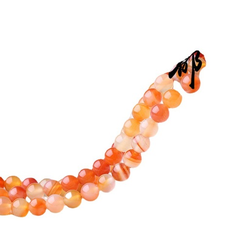 Natural crystal 7a original color agate loose beads DIY jewelry accessories red and white agate beads semi-finished products wholesale