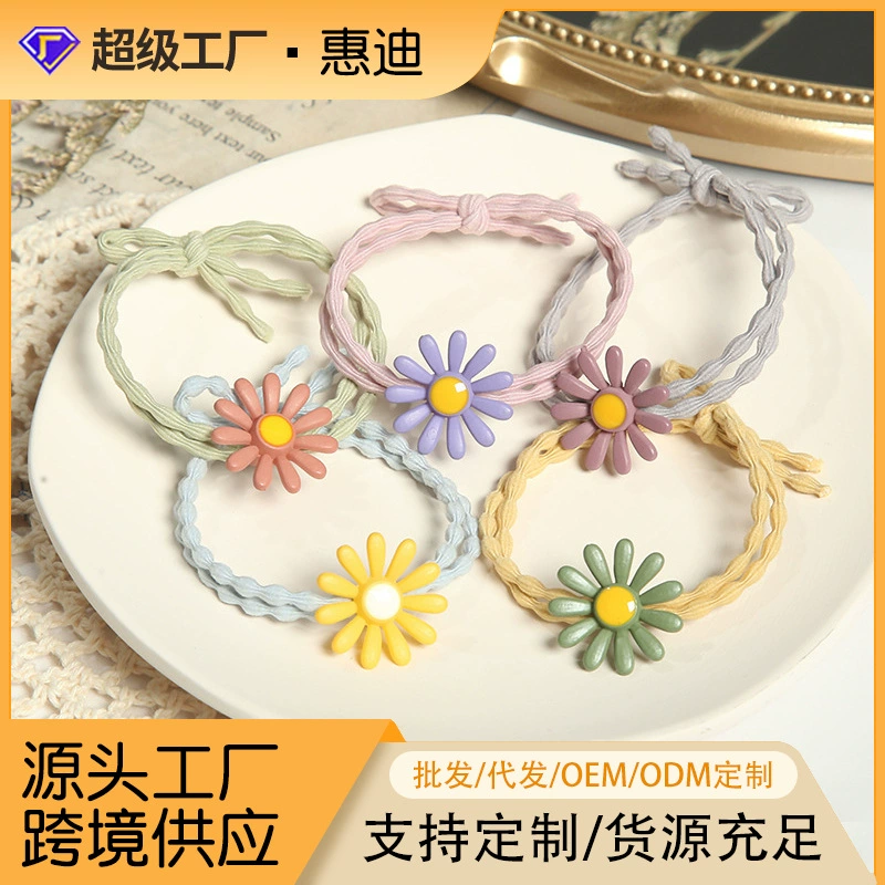 Модные резинки для волос в форме ромашек в нежных конфетных цветах, милые и свежие аксессуары для волос для девочек, оптовые заколки.