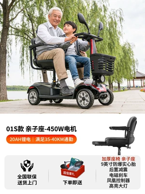 Phoenix elderly mobility scooter, four-wheel — Qatlanan elektrik velosipedlər - 24v-1801s-family-seat20a-lithium-battery-450w-motor-suitable-for-35-40km-commuting