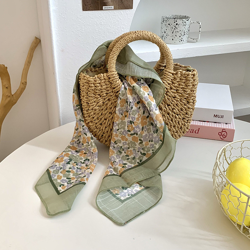 Cintas para el cabello, nueva impresión de letras coreanas, bufandas de seda, decoración profesional para mujeres, bufandas con bufandas cuadradas