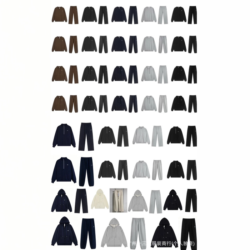 Cross-Border Foreign Trade 26 Autumn and Winter Aro Correct Version Full-Zip Half-Zip Straight-Leg Pants Jogger Pants Crewneck Hooded Sweatshirt