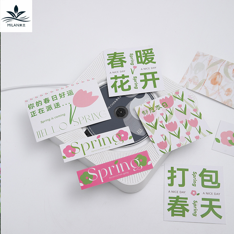 Serie de primavera tarjeta ramo etiqueta vacaciones bendición confesión tarjeta embalaje primavera floral regalo decorativo tarjeta de felicitación