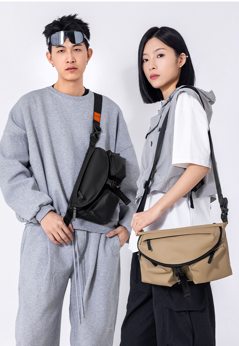 Ultra-light Men And Women Crossbody Bag, Waterproof, Fashionable Street Backpack, Commuter Cycling Chest Bag, Casual Motorcycle Bag_desvips.com