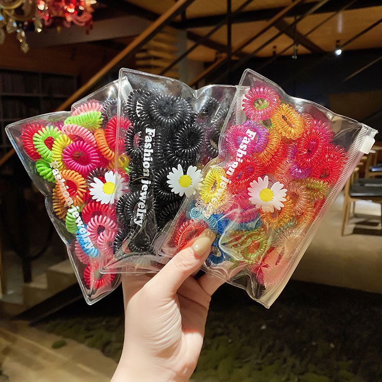 Banda de pelo cuerda de pelo al por mayor línea telefónica coreana banda de goma negra corbata femenina cabeza Cola de Caballo cabeza simple cuerda estilo ins tocado