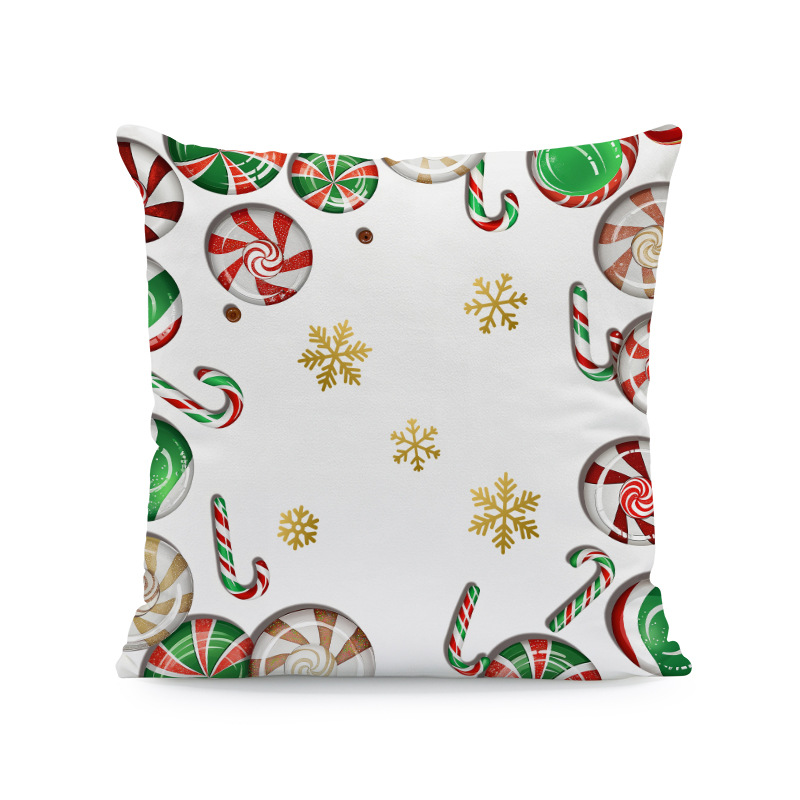 Venta caliente transfronteriza elementos de Navidad funda de almohada ambiente para el hogar sofá de decoración jardín patio festivo funda de cojín image 19