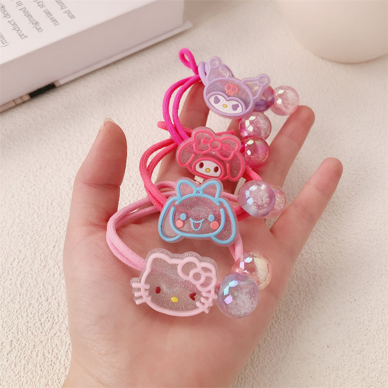 Coreano dulce dibujos animados cabello de gato anillo de cabello de la chica de cola de caballo bola de correa de cabello Sanrio cuerdas de cabello adornamiento para el cabello
