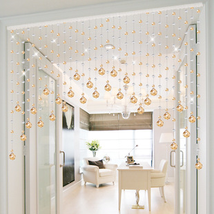 Bead Curtain Crystal Partition Curtain Door Curtain Hanging Curtain Entrance Home Decoration Living Room Bathroom Bedroom Punch-Free New
