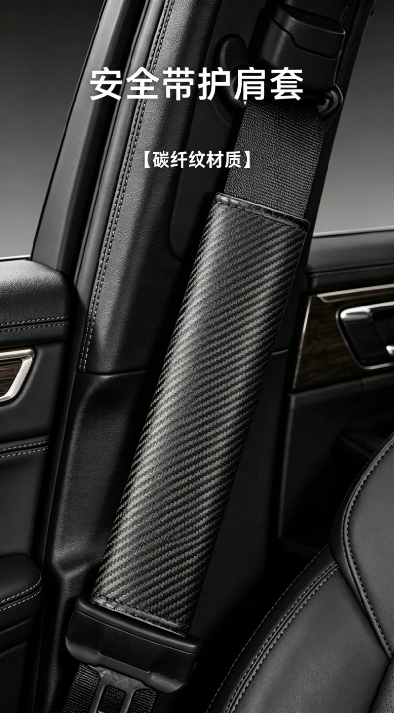 Car Seat Belt Cover Shoulder Cover Car Leather Shoulder Guard Anti-Strangle Protective Cover Pendant Car Interior Decoration Supplies
