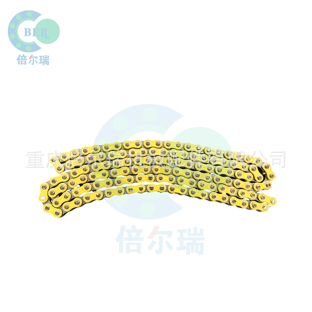 Sistema de transmisión de motocicleta de cadena amarilla 428H 132L