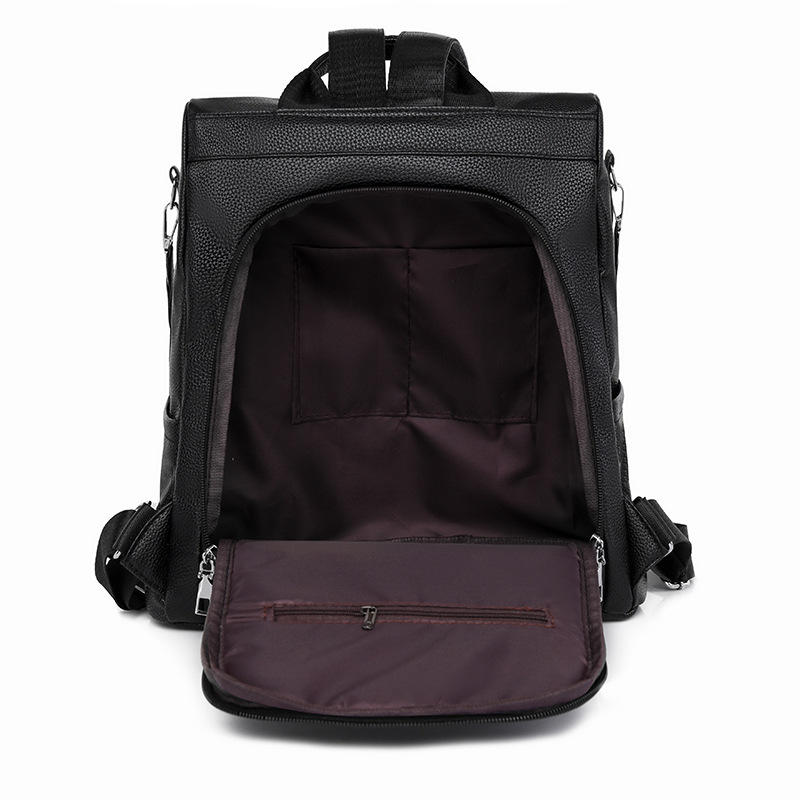 Mochila antirrobo para mujer 2024 nueva mochila de viaje al aire libre de color sólido simple y versátil bolsa de viaje urbano al por mayor