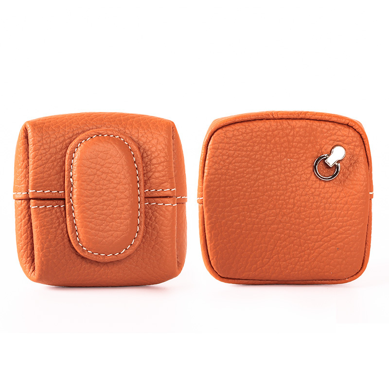 Monedero de cuero genuino primera capa de piel de vaca mini billetera de almacenamiento clave transfronteriza pequeña billetera de piel de vaca de las mujeres