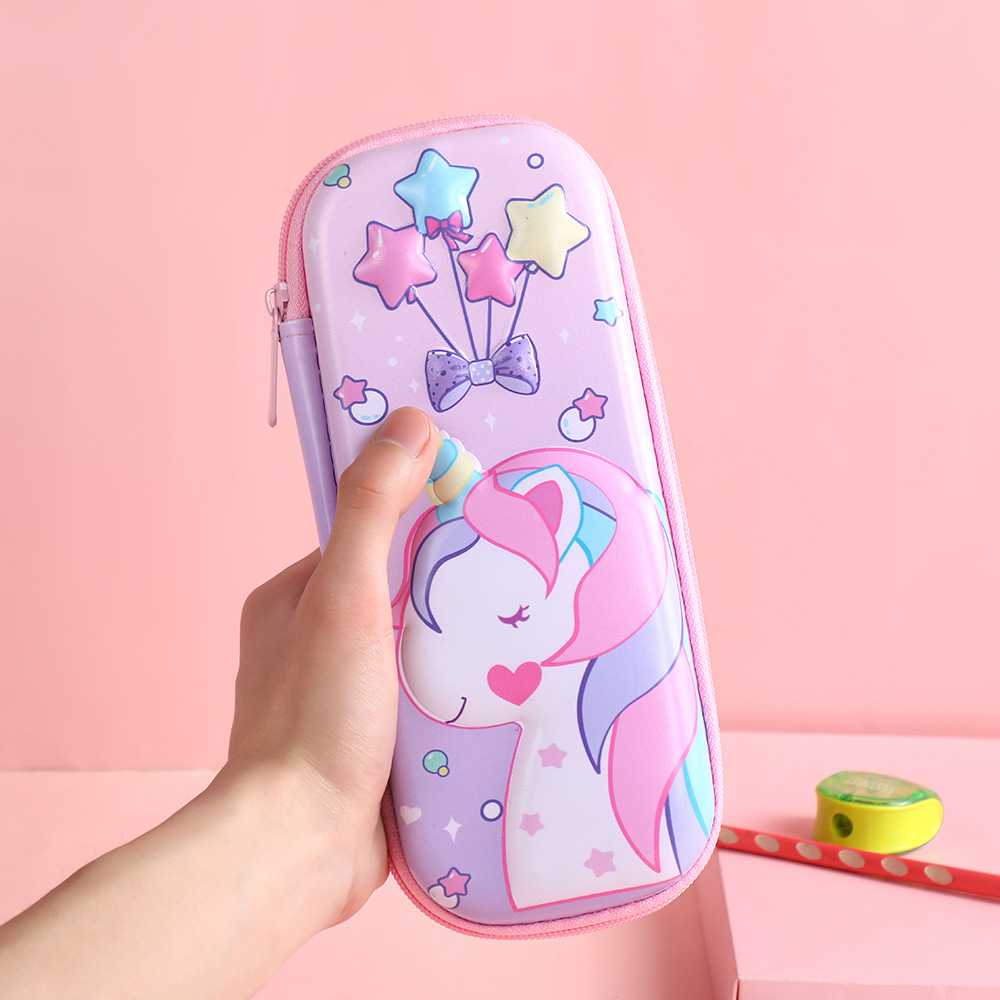 Caja de papelería de dibujos animados, niños lindos, estudiantes, niños y niñas, bolsa de papelería, caja de lápices de gran capacidad, bolsa de lápices tridimensional al por mayor